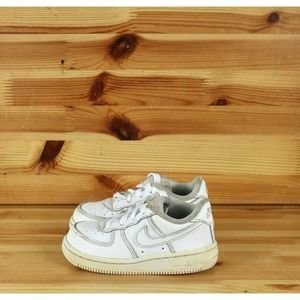 Nike Air Force 1 Low GS Kids White Leather Shoes 314194-117 Toddler Size 7C